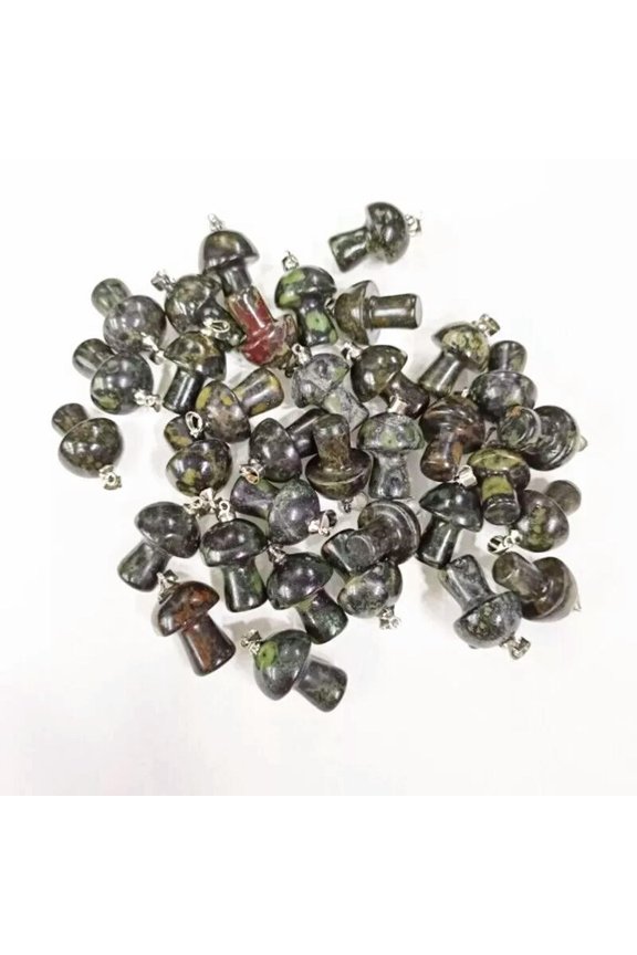 50pcs Natural Kambaba Japer Stone Mushroom Pendants Prism Magic Wand Energy