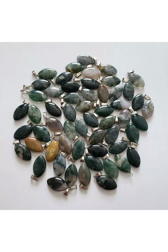 50pcs Natural Stone India Agate Horse Eye Shape Pendants Bead Jewelry 27x14mm