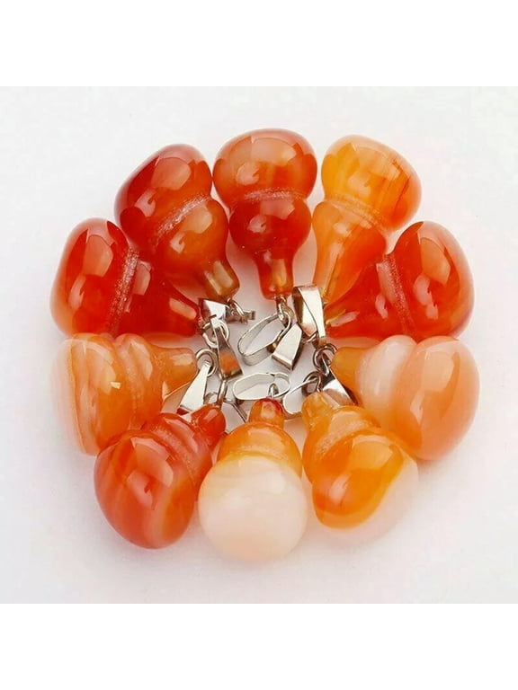 50pcs Natural Stone Red Agate Gourd Shape Pendant Bead 20x15mm Jewelry Making