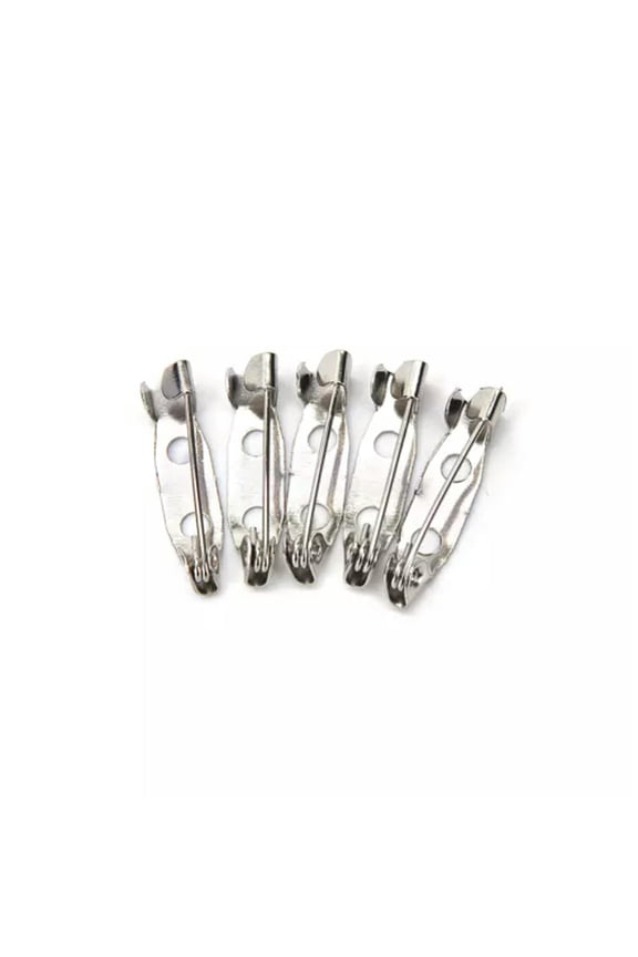 50pcs Safety Brooch Catch Bar Locking Pins Back Base Findings DIY Craft 20mR-ca_-White