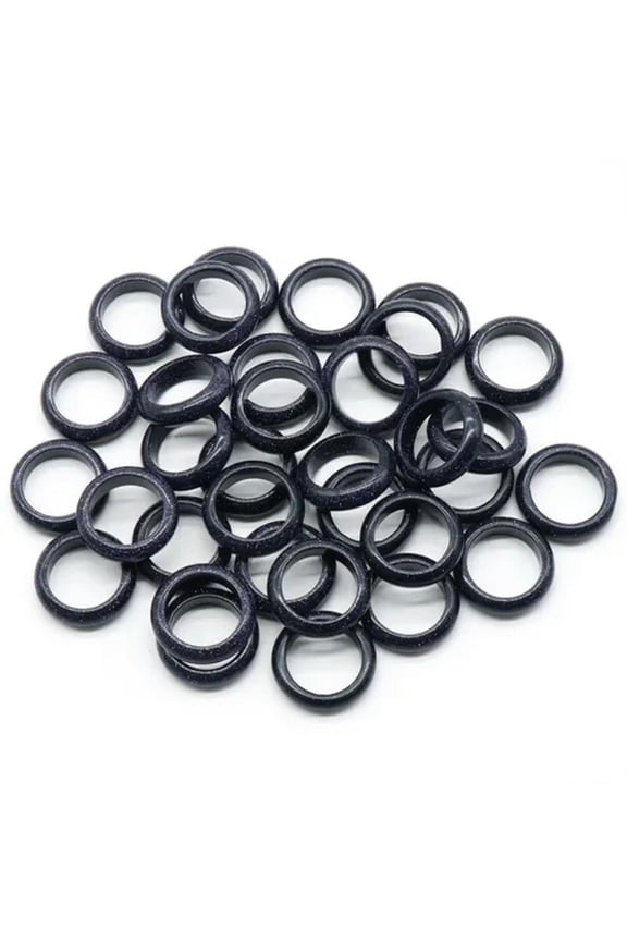 50pcs Wholesale Ring Jewelry Natural Blue Sand Stone Gemstone Rings Lots