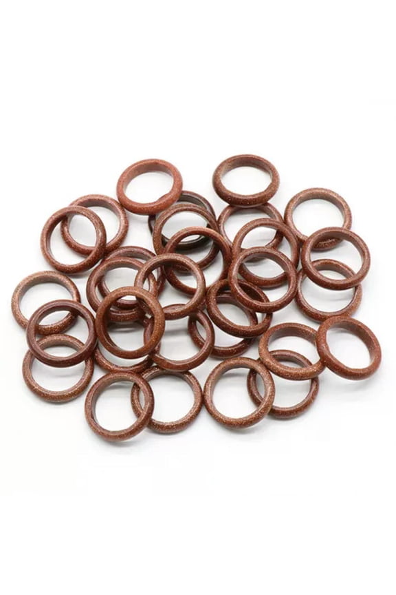 50pcs Wholesale Ring Jewelry Natural Gold Sand Stone Gemstone Rings Lots