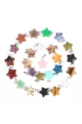 50pcs/lot Natural Stone Moon Pendants Charms Necklace For Jewelry Making -20x20mm