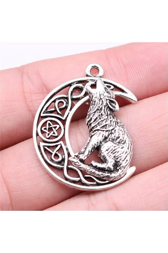 54 Pcs Tibet Silver Wolf Charms Pendant 26x33MM C13406