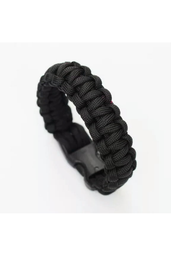 550lb Paracord Survival Bracelet, 7 Strand Wristband Parachute Camping Emergency-Black