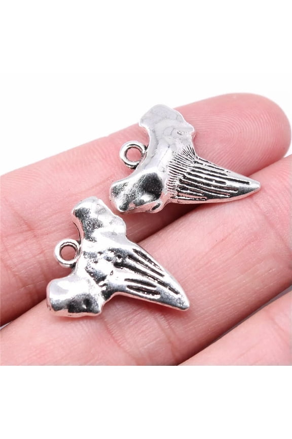 56 Pcs Tibet Silver shark tooth Charms Pendant 22x19MM C15001
