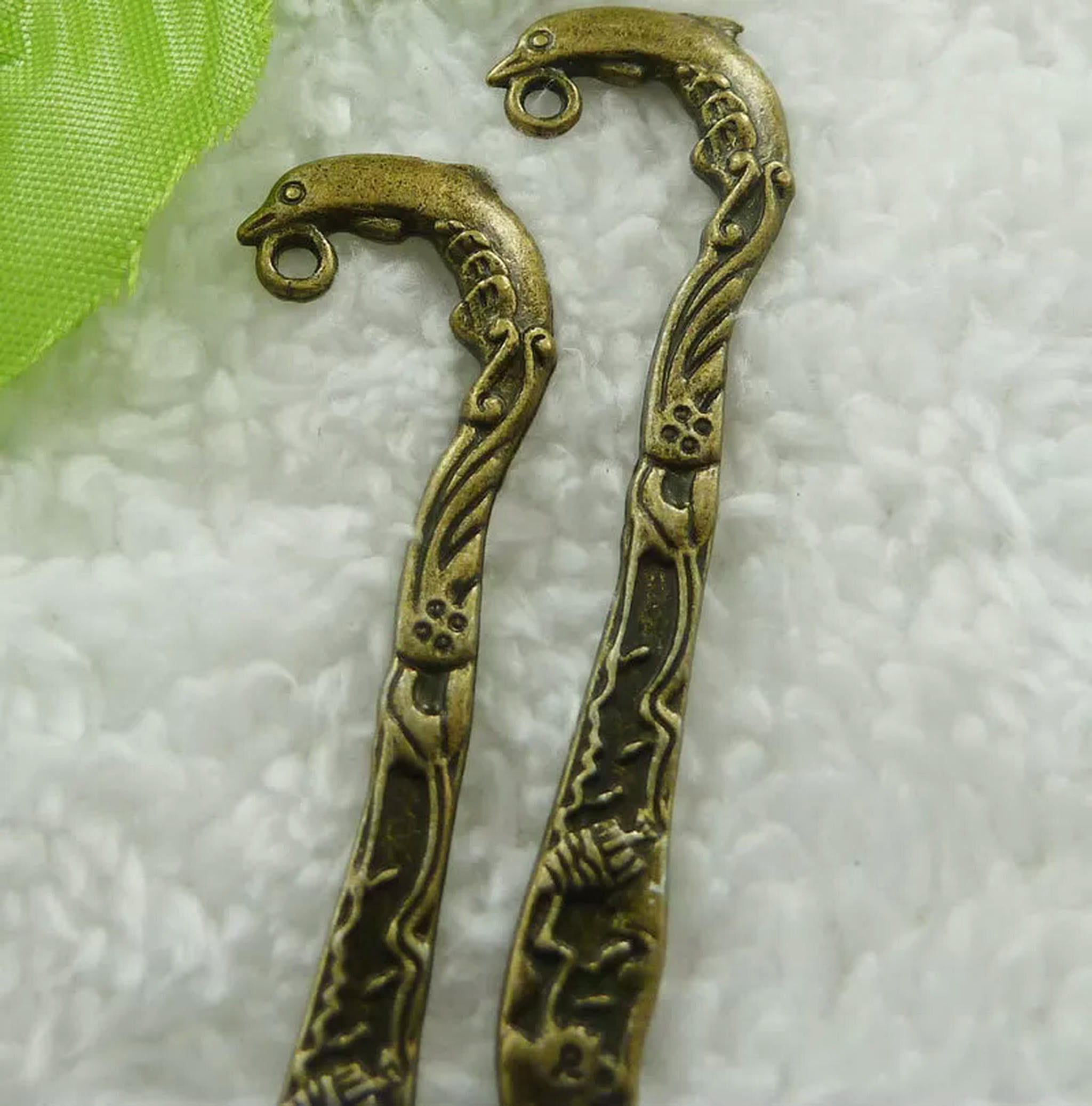 HOOUN 56 pcs bronze plated dolphin bookmarks 81x19mm B2063