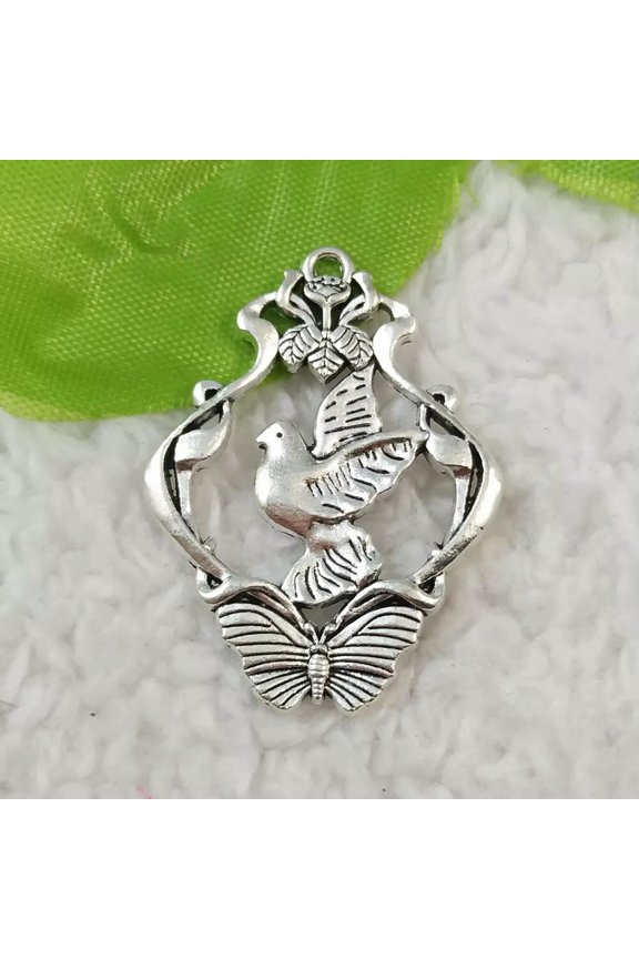 56 pcs tibet silver bird butterfly charms pendant 36x27mm B5261