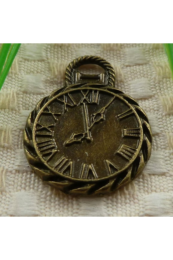 57 Pcs Bronze Plated Clock Charms Pendant 34X26MM S3869 DIY Jewelry Making