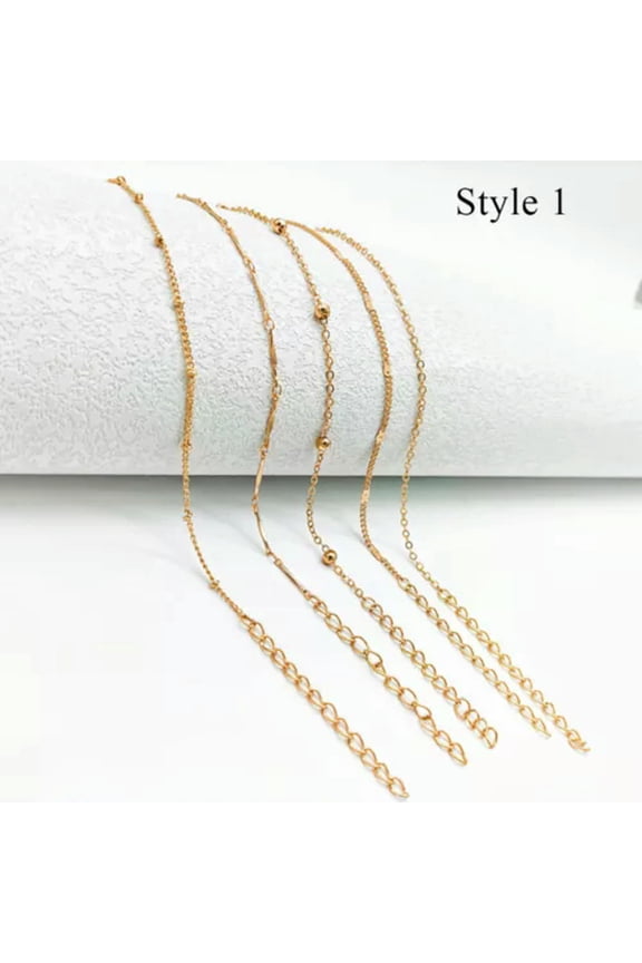 5Pcs/set Ankle Bracelet Foot Chain Handmade Foot Ring Beach Foot Jewelry Anklet*-style 1