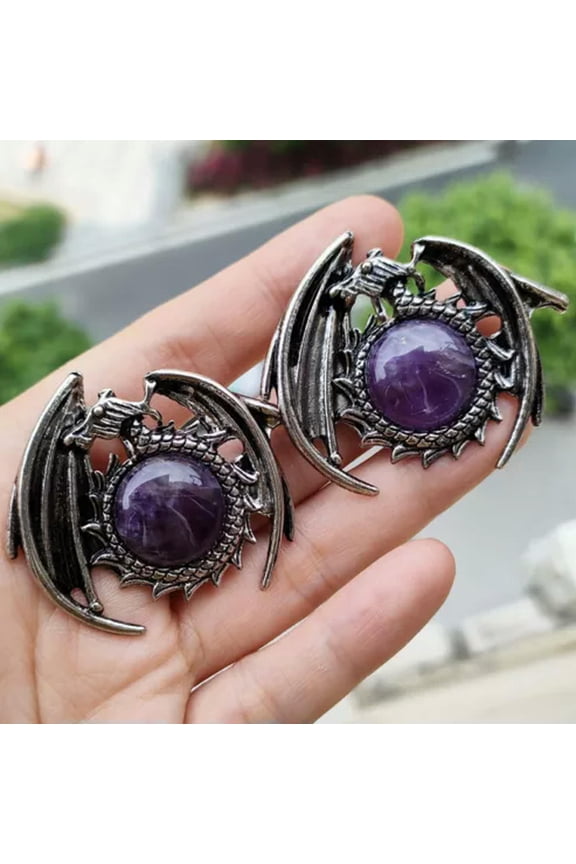5pcs Amethyst Gems stone wyvern wivern Pendants Magic Reiki Healing Amulet