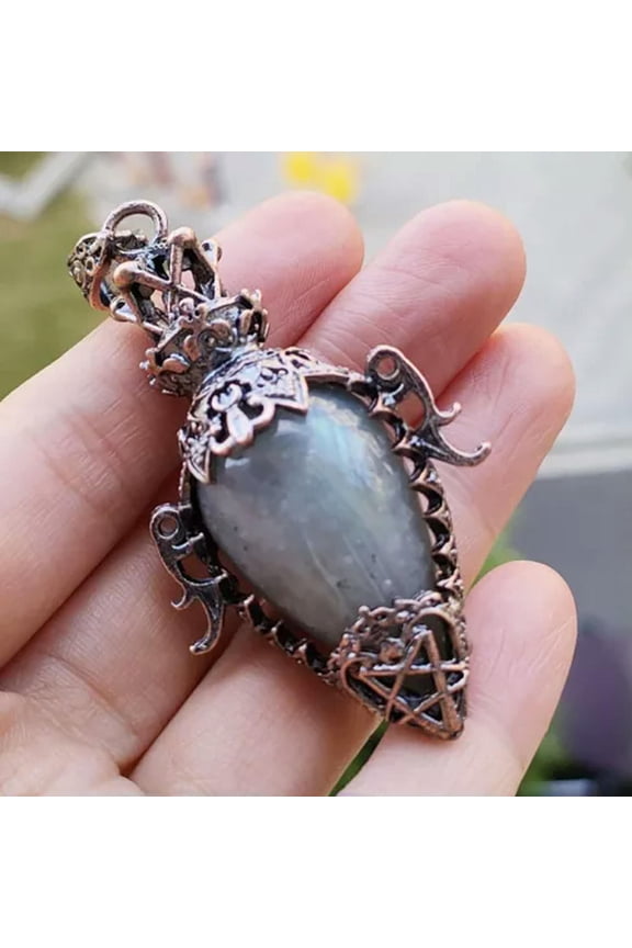 5pcs Antique Red Labradorite Gems Wand Pendants Magic Lamp Reiki Healing Amulet