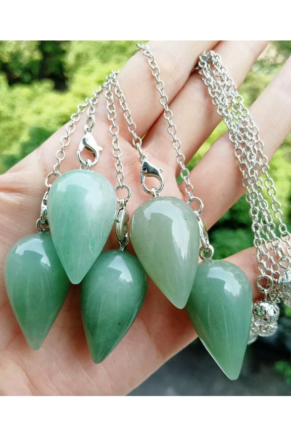 5pcs Aventurine Stone Pendulum Pendants Energy Power Reiki Healing Amulet