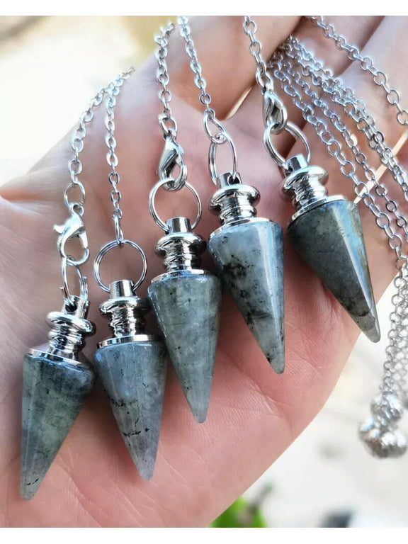 5pcs Labradorite Stone Magic Pendulum Pendant Energy Power Reiki Healing Amulet