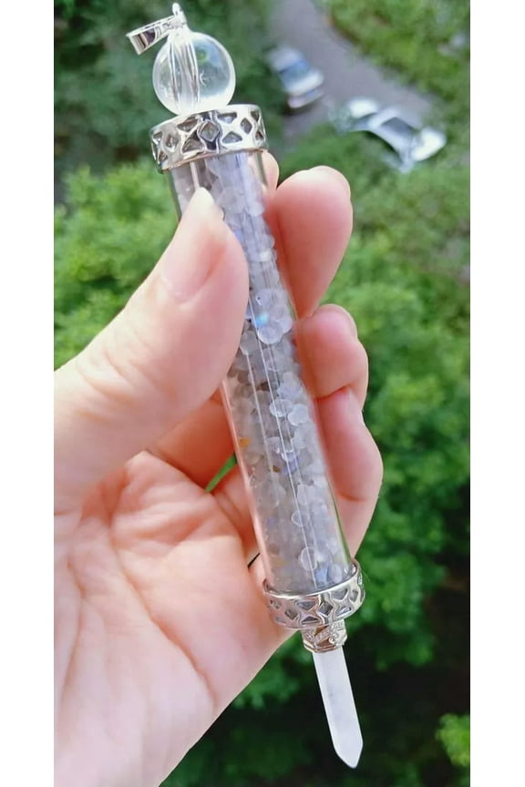 5pcs Natural Labradorite Rock Quartz Stone Pendant Energy Reiki Healing Amulet