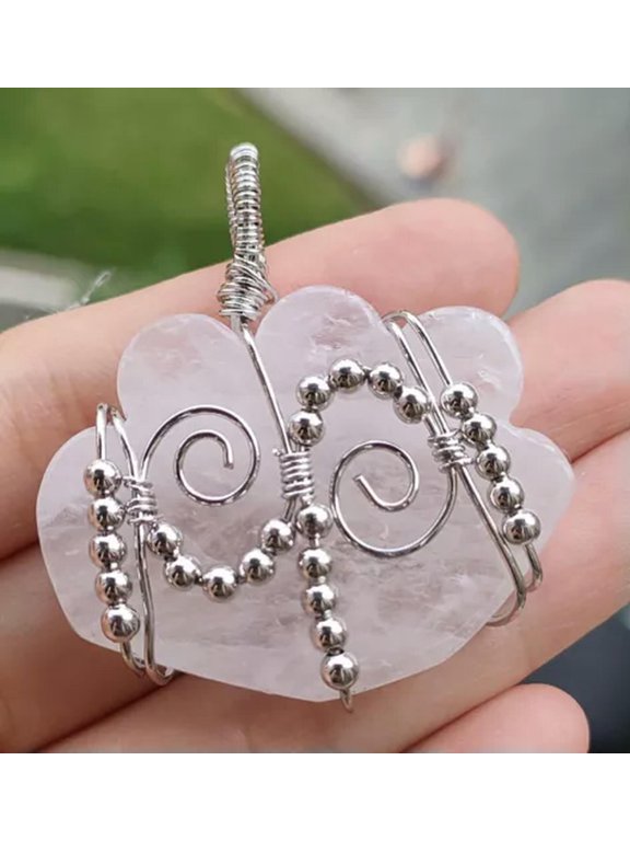 5pcs Natural Rock Quartz Gems Cloud Pendants Magic Lucky wishes Amulet