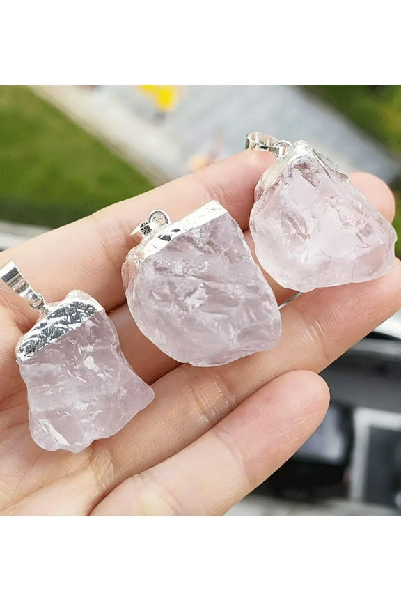 5pcs Natural Rock Quartz Gems Stone Pendants Chakra Reiki Healing Amulet