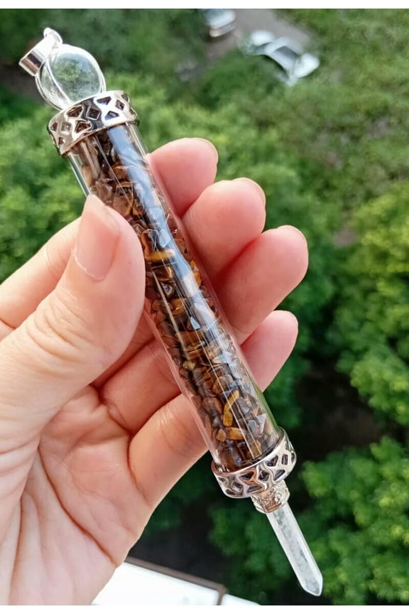 5pcs Natural Tiger eye Rock Quartz Stone Pendant Energy Reiki Healing Amulet