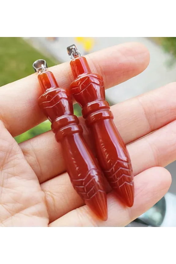 5pcs Red Agate Gems Wand Pendants love luck Chakra Reiki Healing Amulet