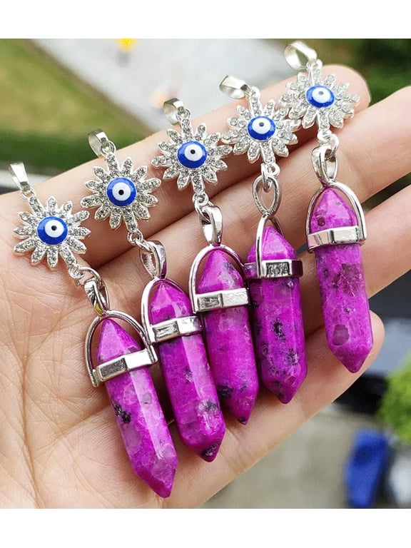 5pcs Sugilite Gems Sun Pendants Chakra Reiki Amulet Chrismas gift