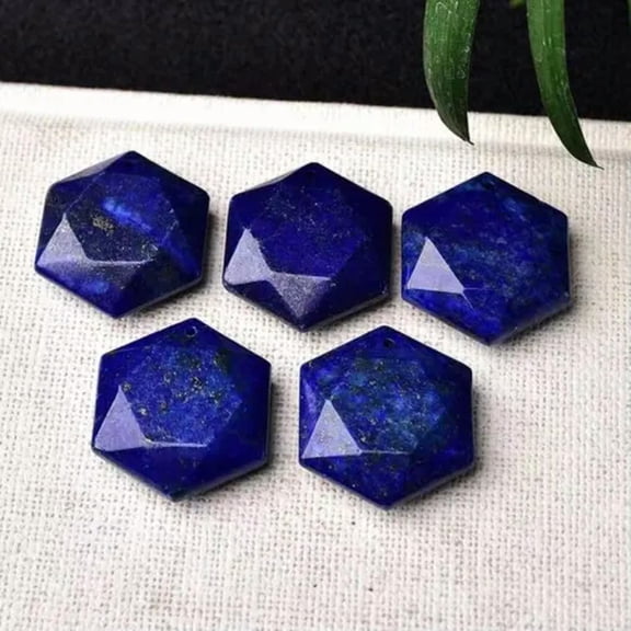 HOOUN 5pcs Wholesale Natural Lapis Lazuli Stone Crystal Star of David Pendant Hexagon