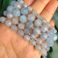 thumbnail image 1 of HOOUN 6/8/10MM Natural Faceted Aquamarines Agates Round Loose Beads for Jewelry Making-Aquamarine-8mm 33-35pcs, 1 of 9