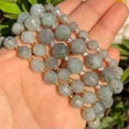 thumbnail image 1 of HOOUN 6/8/10MM Natural Faceted Aquamarines Agates Round Loose Beads for Jewelry Making-Labradorite-8mm 33-35pcs, 1 of 9