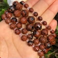 thumbnail image 1 of HOOUN 6/8/10MM Natural Faceted Aquamarines Agates Round Loose Beads for Jewelry Making-Red Mahogany-8mm 33-35pcs, 1 of 9