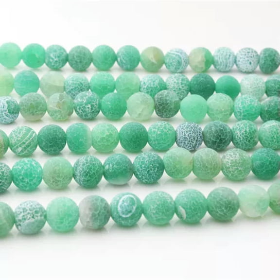 HOOUN 6 8 10mm Natural Weathered Agate Strand Loose Stone Beads DIY Making Jewelry-10mm-Green Weathered Agate