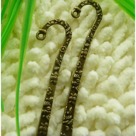 HOOUN 60 Pcs Bronze Plated Flower Bookmarks 81X16MM S2066 DIY Jewelry Making