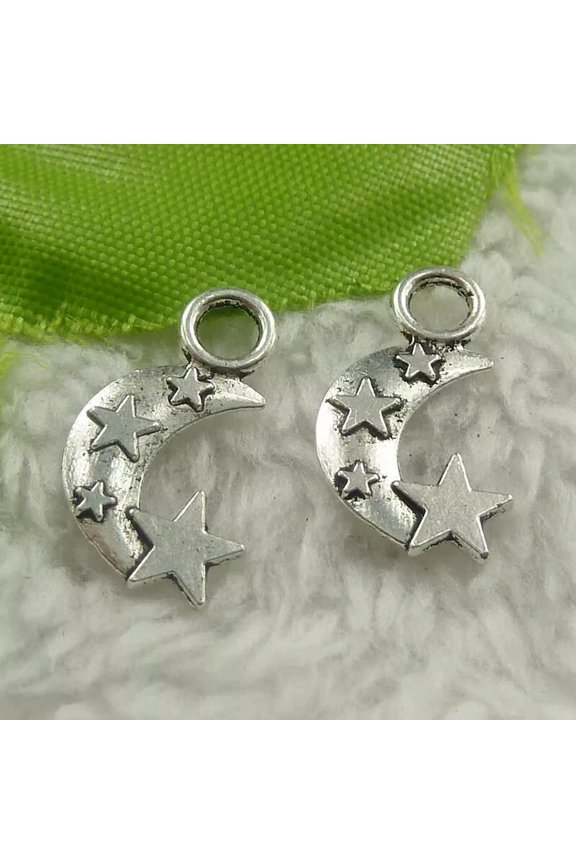 600 pcs tibet silver moon star charms 18x11x1.8mm B4454