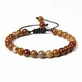 thumbnail image 1 of HOOUN 6mm Handmade Natural Gemstone Braided Knot Stone Bead Bracelet Rope Adjustable -01 Fighting Blood jasper, 1 of 9