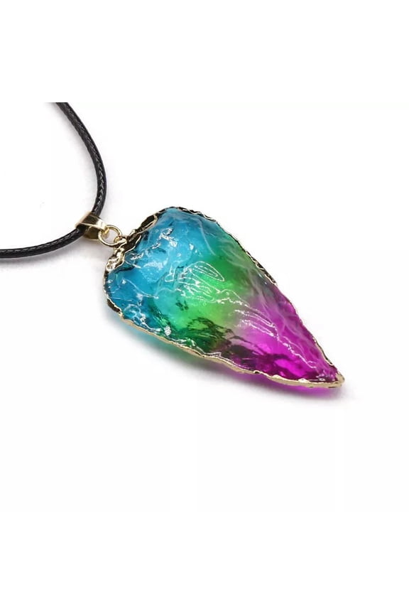 6pcs Flame Quarte Chakra Rough Metal edgie Rrrow Pendant Healing Amulet Energy