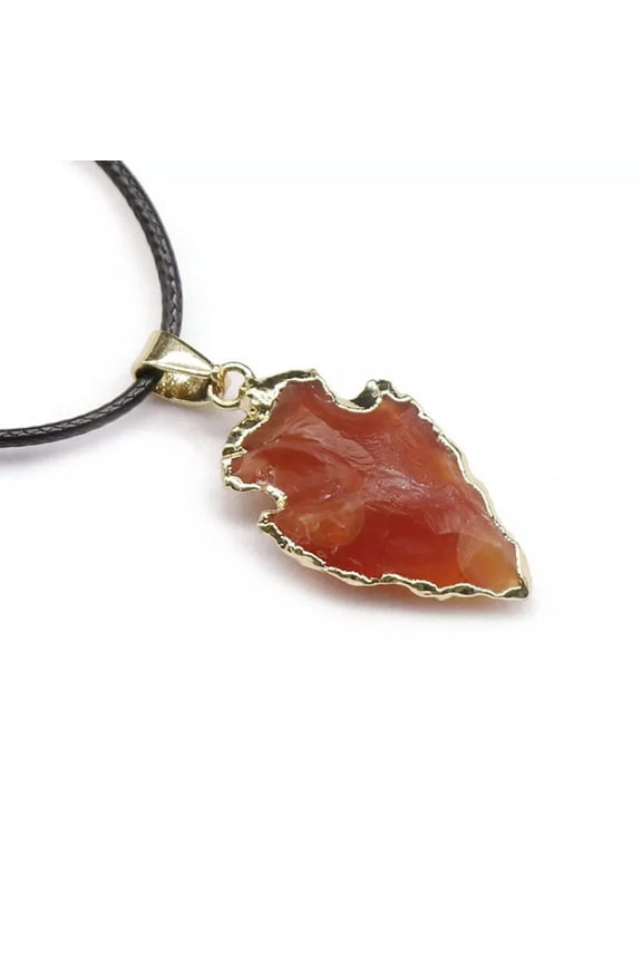 6pcs Red Agate Chakra Rough Metal edgie Rrrow Pendant Healing Amulet Energy