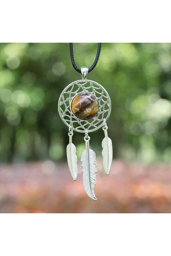 6pcs Tiger Eye Stone Gem catcher Pendants Energy Chakra Reiki Amulet