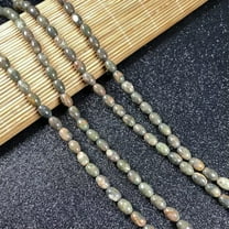 HOOUN 6x9mm Natural Gemstone Oval Shape Agates Loose Beads for Jewelry Making DIY 15.5-Picasso stone-6x9mm