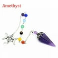 thumbnail image 2 of Natural Healing Crystal Pendulum – Hexagon Pyramid With Chain – Divination Tool 2 of 6