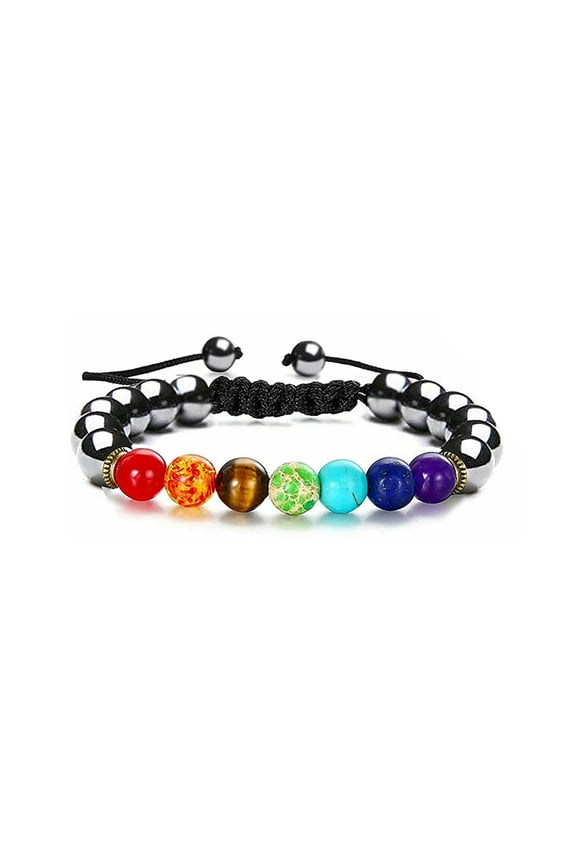 7 Chakra Crystal Healing Bracelet Relief Anxiety Hematite BraceletsFor Men Women-Style 8