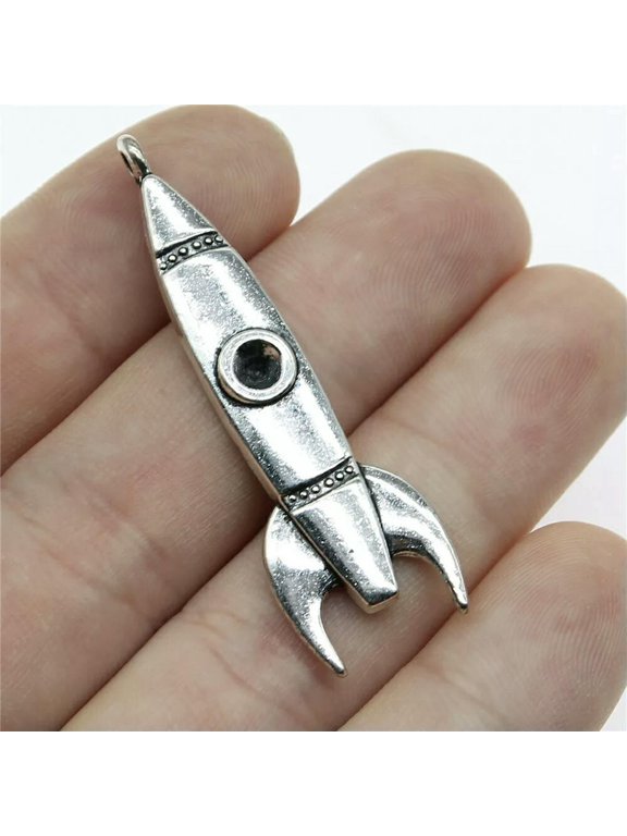 70 Pcs Antique Silver Rocket Charms Pendant 50x15MM C10971