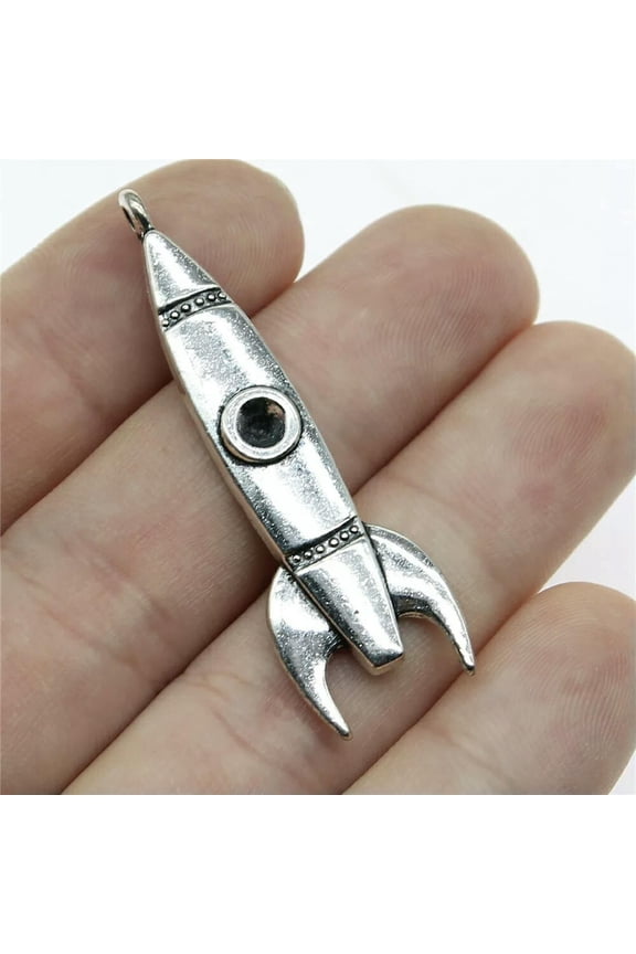 70 Pcs Antique Silver Rocket Charms Pendant 50x15MM C10971