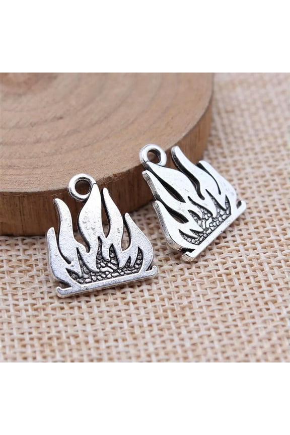 74 Pcs Tibetan Silver Flame Charms Pendant 18X16MM DIY Jewelry Making C15916