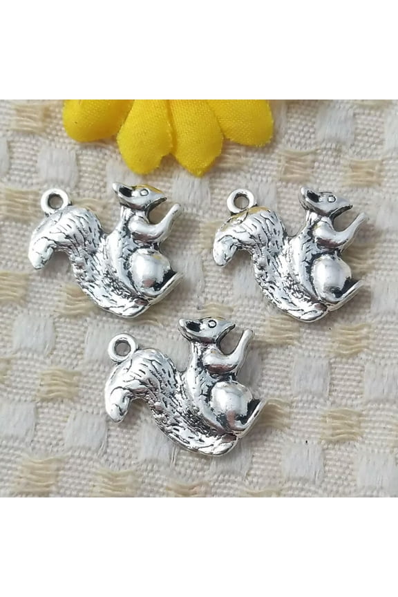 75 Pcs Tibetan Silver squirrel Charms Pendant 21x21MM S5195 DIY Jewelry Making