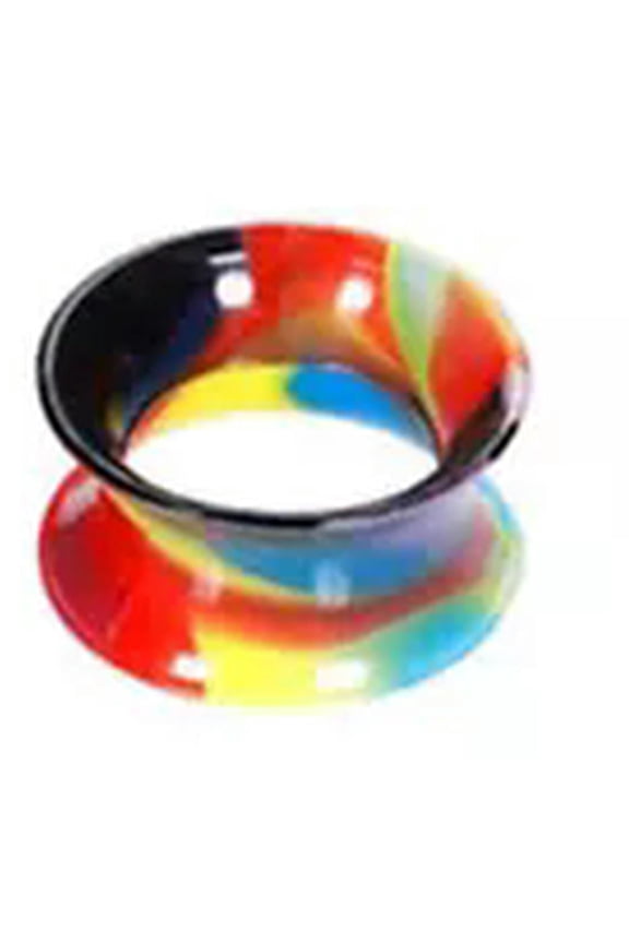 8/10/12mm Acrylic Screw Flesh Tunnel Ear Plug Taper Earring Stretcher Plug 1pc-01#black mix/Silicone-12mm