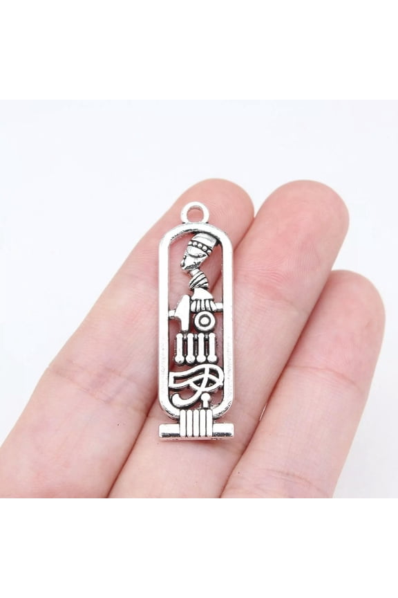 80 Pcs Antique Silver Pharaoh Egypt Charms Pendant 37x13MM B16535