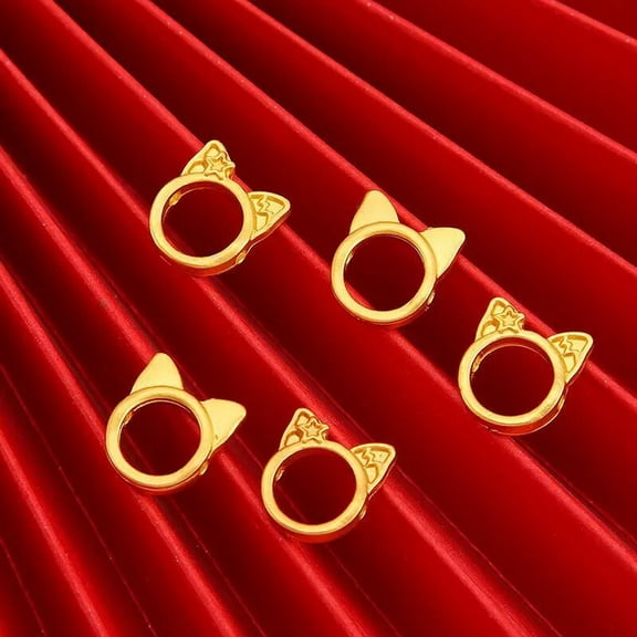 HOOUN 80 Pcs Dumb gold Cat Ear Charms Pendant 13x11MM Y-50 DIY Accessory