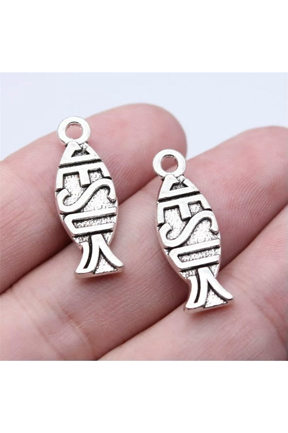80 Pcs Tibet Silver Fish Charms Pendants 26X9MM Diy Crafts Accessory D16921