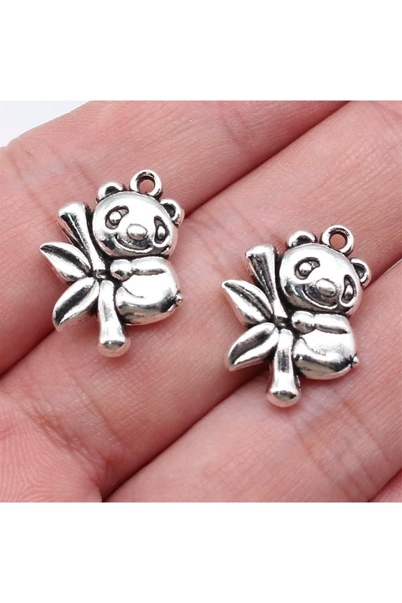80 Pcs Tibet Silver Panda Charms Pendants 20X16MM Diy Crafts B17362