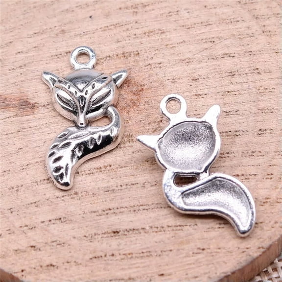 HOOUN 80 Pcs Tibetan Silver Fox Charms Pendant 23x13MM DIY Jewelry Making C15185