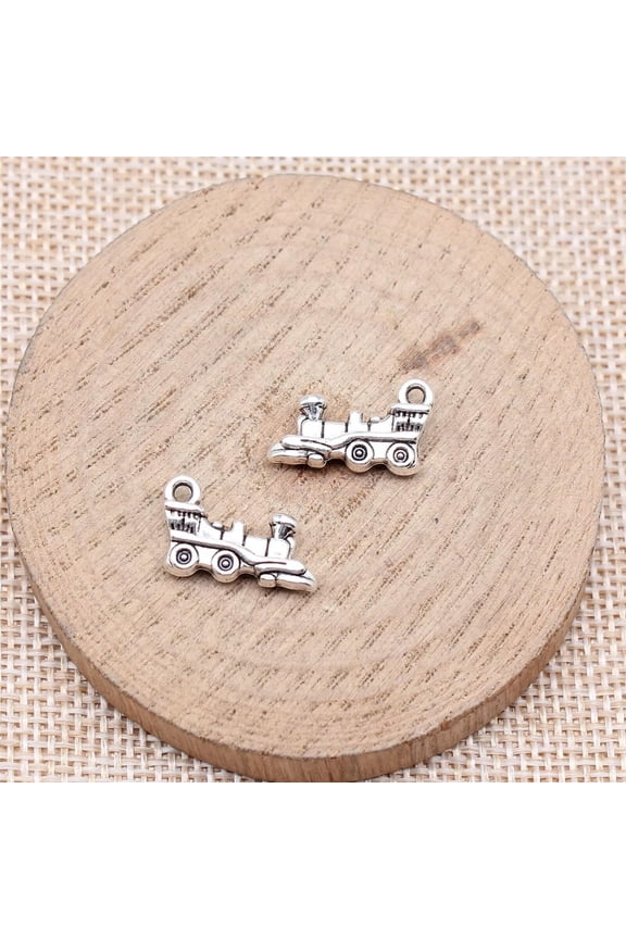 80 Pcs Tibetan Silver Train Charms Pendant 18X10MM DIY Jewelry Making C15849