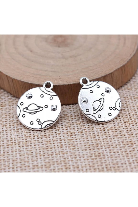 80 Pcs Tibetan Silver Universe Planet Stars Charms Pendant 20X17MM DIY C16021